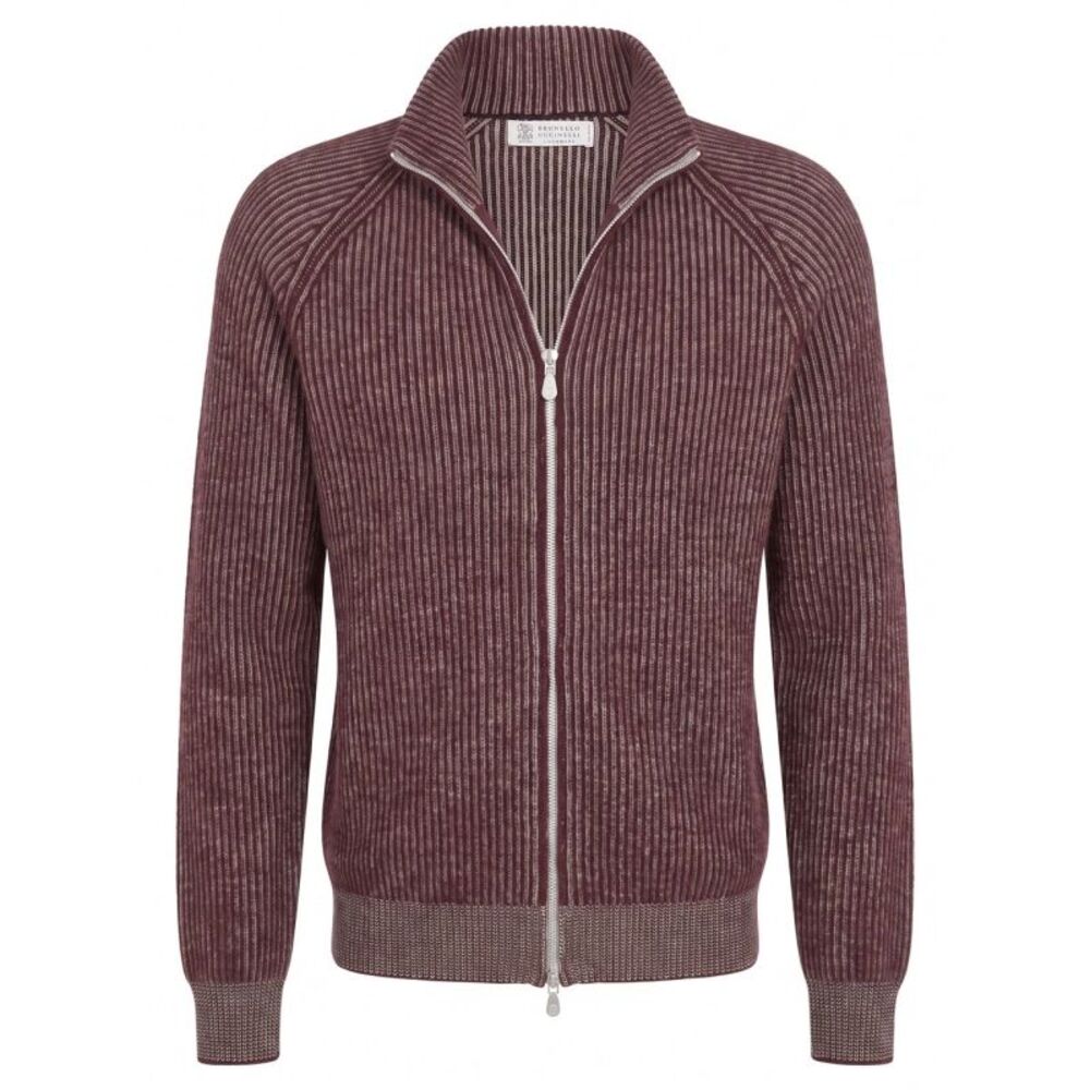 Brunello Cucinelli Men Cashmere Turtleneck Cardigan With Zip
